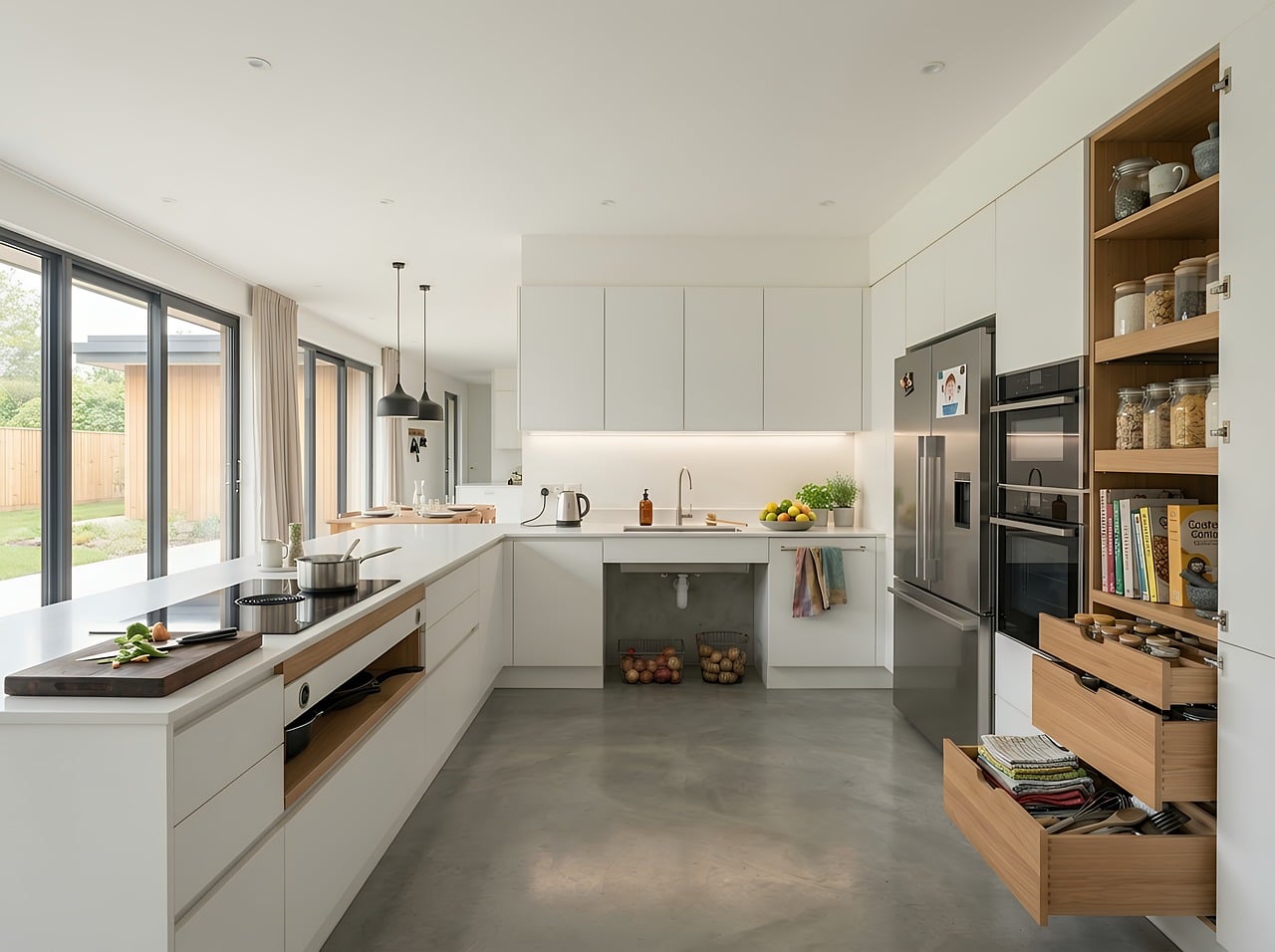 Modern kitchen, interior design, kitchen counter in Irvine, CA